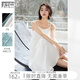對白海邊度假風(fēng)吊帶連衣裙女2026夏季新款法式寬松顯瘦褶皺長(cháng)裙子 雅白色 M