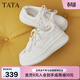 他她（TATA）孫樂(lè )言同款女鞋小白鯨板鞋厚底百搭鞋增高休閑通勤女生鞋 白桃牛乳（雙帶款） 新品 37