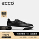 愛(ài)步（ECCO）厚底板鞋男 城市潮流輕奢牛皮休閑鞋 街頭球鞋539814 黑色42 HL