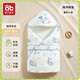 愛(ài)貝迪拉（AIBEDILA）包被嬰兒睡袋初生春夏四季產(chǎn)房抱被新生兒輕薄款棉包單巾秋冬被子 春秋-6層（鯨魚(yú)海洋）天然竹棉&7A抗菌