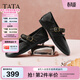 他她（TATA）女鞋2026春季羊皮淺口鞋子休閑氣質(zhì)粗跟瑪麗珍鞋XTT02AQ6 黑色 37