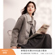 香影牛角扣麂皮絨外套女2025年冬季新款羊羔毛風(fēng)皮毛一體短款大衣 灰色 W844025 S