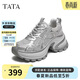 他她（TATA）女鞋厚底鞋子時(shí)尚百搭休閑鞋百搭增高老爹鞋 灰/銀-單AM6 36