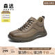 森達高幫鞋男冬季新款戶(hù)外運動(dòng)風(fēng)厚底休閑短靴VD011DD5 卡其色絨里 40
