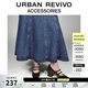 URBAN REVIVO2026夏季新款女士氣質(zhì)PU粗跟瑪麗珍單鞋UAWS60003 黑色 37