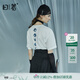 日著(zhù)原創(chuàng  )設計女裝2024夏季新款簡(jiǎn)約短袖上衣殘月植絨印花T恤 晨早白 S
