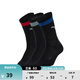 彪馬（PUMA）吸汗透氣籃球跑步訓練3雙運動(dòng)襪棉襪男女襪子 907555 黑色-01 EU:35-38 規格:21-22