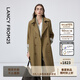 朗姿【精英衣櫥 王楚然同款 25h風(fēng)衣】Basic衣櫥雙排扣高智風(fēng)衣外套女 棕色 XS