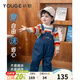 幼歌（YOUGE）嬰幼兒秋季童趣卡通牛仔背帶褲寬松柔軟細膩不掉色褲子 牛仔藍(66-90襠開(kāi)扣) 90 cm