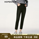 紅袖商場(chǎng)同款時(shí)尚百搭小腳牛仔褲冬季新款女裝字母貼標兩?？坶L(cháng)褲 牛仔黑091 S