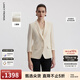 朗姿三醋酸Basic衣櫥白色女士小西裝外套夏新款西服明星同款 米白色2 2XL