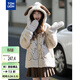 唐獅（TonLion）2025秋冬女史努比仿羔毛拼接短款羔毛外套