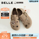 百麗（Belle）徐若晗同款小福馬勃肯鞋女26春新款舒適休閑鞋E9G1DAM6預售 杏色-單里 37 (235mm)