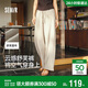 森馬（Semir）休閑褲女夏肌理木耳邊松緊腰寬松垂感長(cháng)褲2026闊腿褲109326127015