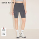MISS SIXTY【運動(dòng)系列】休閑褲女瑜伽褲健身騎行顯瘦五分鯊魚(yú)褲 灰色 S