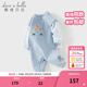 戴維貝拉（DAVE＆BELLA）新生兒假兩件爬服0-6個(gè)月寶寶衣服春季新款小童連體衣嬰兒睡衣 夾花藍【現貨】 90cm （建議身高80-90cm）