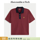 Abercrombie & Fitch【重磅POLO】男裝25夏季美式條紋棉質(zhì)Polo衫短袖T恤124-5570 紅色條紋 M (180/100A)