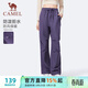 駱駝（CAMEL）加絨工裝褲男女防潑水直筒傘兵運動(dòng)褲 J35CAYL6024 甜葡萄紫 M