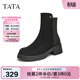 他她（TATA）氣質(zhì)粗跟短靴女靴子休閑通勤時(shí)裝靴冬季新款鞋子W5K04DD4 黑色 36