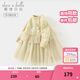 戴維貝拉（DAVE＆BELLA）兒童毛衣連衣裙小童針織裙女童網(wǎng)紗裙寶寶公主裙幼兒裙子春季新款 鵝黃色【現貨】 90 cm（建議身高80-90cm）