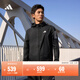 adidas防風(fēng)跑步運動(dòng)修身連帽夾克外套男裝秋季阿迪達斯 黑色   L