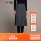PORTS 寶姿秋冬新品女裝中長(cháng)百褶裙半裙LM9S056NFQ067 黑色格子 L (8)