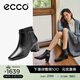 愛(ài)步（ECCO）靴子女 冬季切爾西靴羊皮中跟厚底方頭女靴 型塑290983 黑色29098301001 39