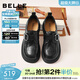 百麗（Belle）復古方扣羊皮樂(lè )福鞋女2026春新商場(chǎng)同款便士樂(lè )福鞋F1E1DAM6預售 黑色 37 (235mm)