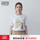 Teenie Weenie女裝簡(jiǎn)約時(shí)尚夏裝清新多巴胺大熊短袖T恤打底衫 白色 S (160)