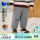 迷你巴拉巴拉男女童寶寶褲子冬新品保暖內里加絨柔軟夾棉長(cháng)褲 中花灰00502 90