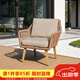 野人谷戶(hù)外庭院喝茶座椅室外花園藤編休閑沙發(fā)椅防水防曬桌椅套裝 淺木色1椅