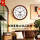 北極星（POLARIS）鐘表掛鐘客廳2026新款家用靜音日本進(jìn)口機芯新中式石英時(shí)鐘表掛墻 木紋(日歷款)-日本精.工機芯 14英寸 （直徑34厘米）