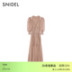 SNIDEL連衣裙女26春夏新品甜美束腰抽褶薄紗泡泡袖露肩SWFO261331 米色 S (0)