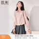 香影輕奢高級感襯衫女長(cháng)袖2026春季新款蕾絲拼接襯衣氣質(zhì)粉色上衣 銀牡丹色 XL 170/92A/125-140斤