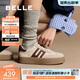 百麗（Belle）張凌赫同款板栗復古德訓鞋女商場(chǎng)款運動(dòng)舒適休閑鞋A6N4DAM6預售 米白/棕 37