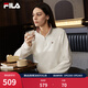 FILA 斐樂(lè )官方女子套頭衛衣2026春新款POLO領(lǐng)時(shí)尚針織新年紅色上衣T恤 云菇白-WT XL 175/92A/XL