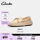 Clarks其樂(lè )Quilto Luna女鞋新款英倫風(fēng)平底通勤一腳蹬豆豆鞋 淺棕色 261825584 37