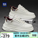 海瀾之家HLA男鞋增高男士休閑鞋透氣男鞋經(jīng)典板鞋男 E354白紅色41