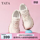他她（TATA）云朵泡芙厚底慢跑鞋女休閑運動(dòng)鞋女老爹鞋秋WPC06CM4 白/銀（波紋款） 35