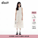 DZZIT地素連衣裙夏季度假風(fēng)針織鉤繡鏤空無(wú)袖長(cháng)裙女3J2O3209B 米白色 S