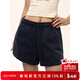ICH MODE美式復古運動(dòng)短褲女2026夏季新款百搭顯瘦熱褲 藏青色 L