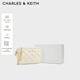 CHARLES&KEITH菱格鏈條單肩斜挎小方包包女包生日禮物CK2-00151408 Cream奶白色 XS