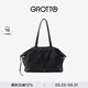 GROTTO個(gè)樂(lè )26年新款黑石托特包羊皮大容量短途差旅時(shí)尚行李收納袋 經(jīng)典黑XL