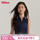 威爾勝（Wilson）官方夏季女士RIVERSIDE高彈全拉鏈沖孔透氣網(wǎng)球POLO領(lǐng)運動(dòng)背心 WW00207411DBC-海軍藍 XS /160/80A