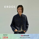 ERDOS 棉麻混紡牛仔褂箱型短款休閑寬松落肩減齡女短外套 經(jīng)典藍 M 165/84A
