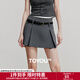 初語(yǔ)復古減齡休閑褲女2025夏季新款搭皮帶短褲miu系百褶裙褲 深灰色 29