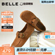 百麗（Belle）周雨彤同款伯爵吐司勃肯鞋女26春新款商場(chǎng)柔軟休閑鞋E9E1DAM6 棕色 36 (230mm)
