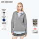 ANN ANDELMAN孔雪兒同款雙拼色連帽針織衛衣慵懶感寬松可拆卸襯衫真兩件上衣 灰色 M
