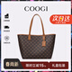 COOGI包包女款輕奢品牌女士單肩腋下托特包女情人節生日禮物送女友老婆 咖啡色【柔弧款】