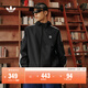 adidas經(jīng)典三條紋運動(dòng)連帽夾克外套男女春季阿迪達斯三葉草   黑色   L